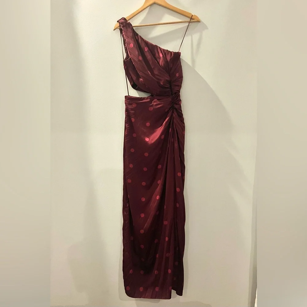Abercrombie & Fitch Burgundy One-Shoulder Dress, XS